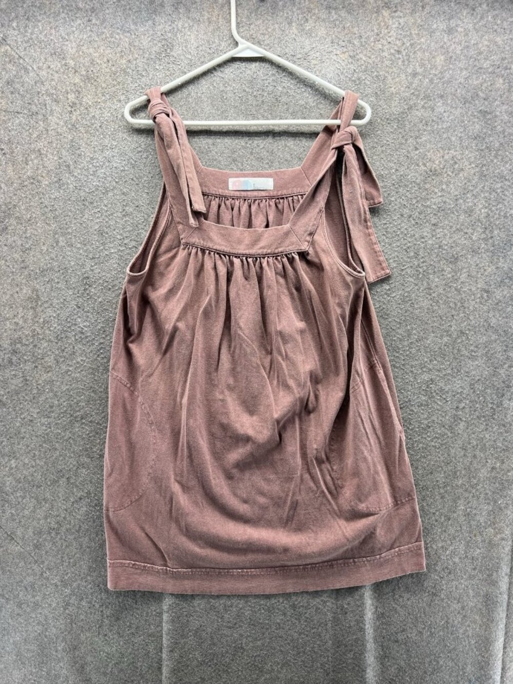 Peach Love CA Tank Top Women Medium Pink Square Neck Strappy Jersey Sleeveless